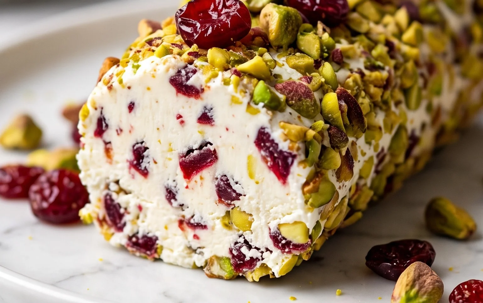 Easy Cranberry Pistachio Cheese Log