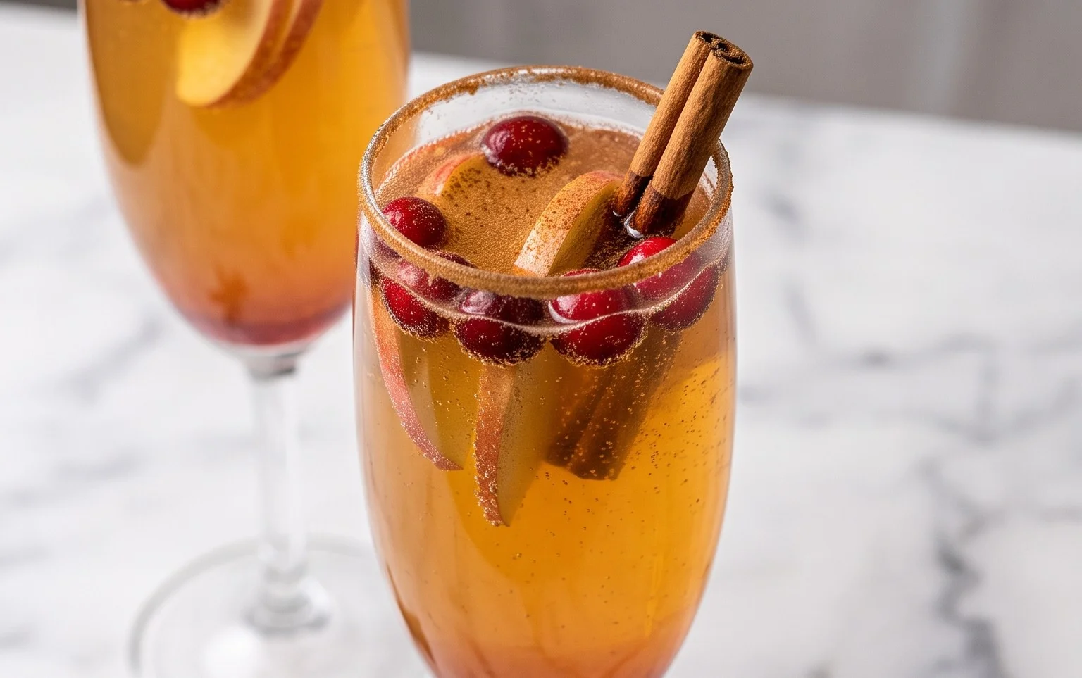 Easy Cinnamon Apple Cranberry Mimosa Recipe