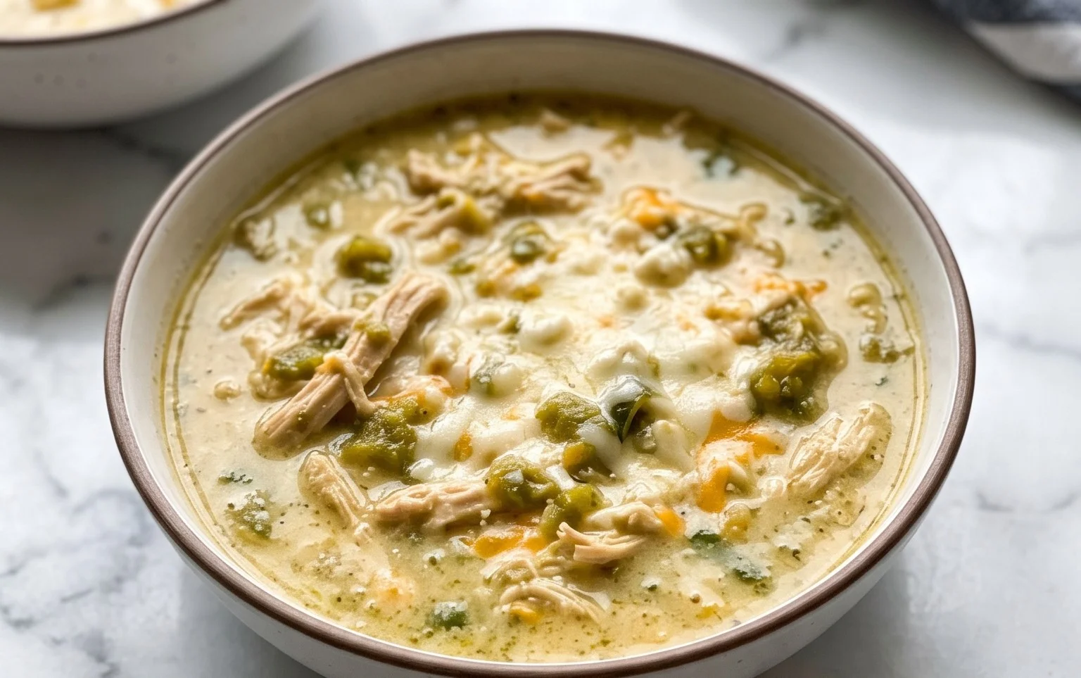 Creamy Cheesy Green Chicken Enchilada Soup Recipe